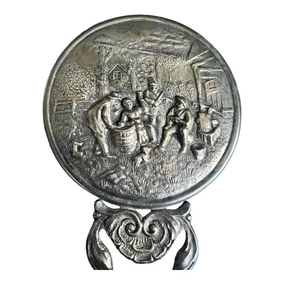 Vintage Hans Jensen Danish Denmark Ladies Pocket Mirror 4.25in X 2.5in - Picture 3 of 3